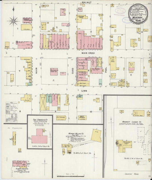 Sanborn Fire Insurance Map from Murray, Calloway County, Kentucky (1897), Sheet #0001 - Historic Sanborn Fire Insurance Map Print, vintage old map wall art, antique decor, genealogy gift, Kentucky Kentucky map