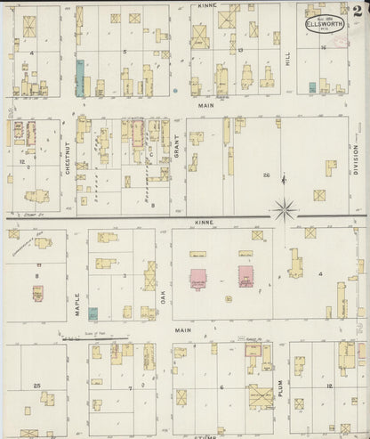 Sanborn Fire Insurance Map from Ellsworth, Pierce County, Wisconsin (1894), Sheet #0002 - Complete Map Set gallery image, historic Sanborn map, vintage wall art, Wisconsin Wisconsin