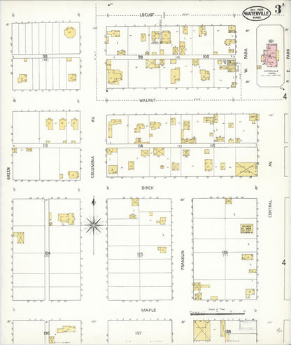 Sanborn Fire Insurance Map from Waterville, Douglas County, Washington (1909), Sheet #0003 - Complete Map Set gallery image, historic Sanborn map, vintage wall art, Washington Washington