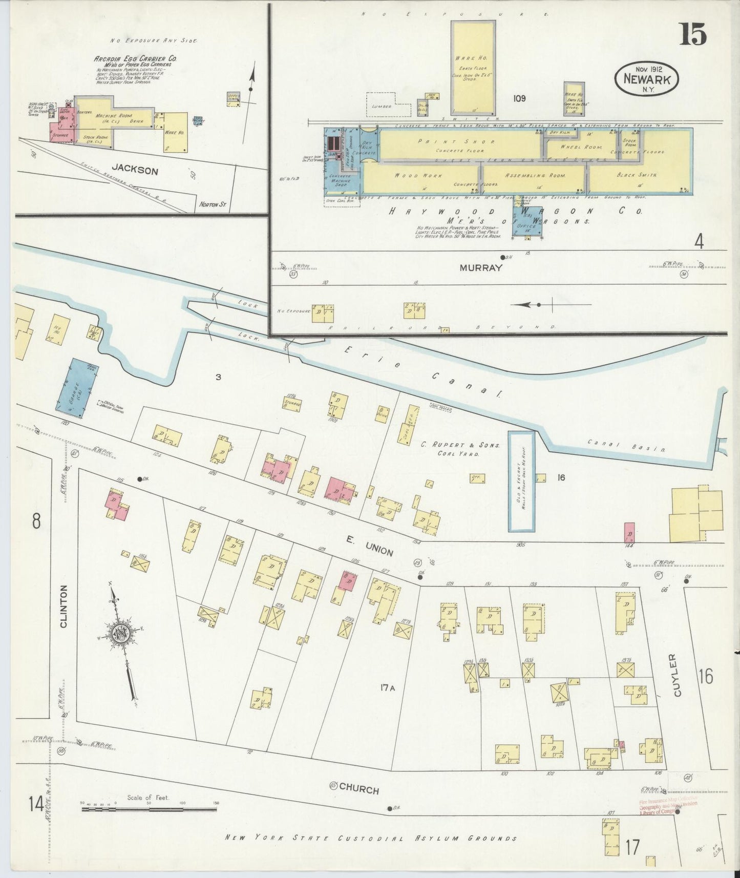 Sanborn Fire Insurance Map from Newark, Wayne County, New York (1912), Sheet #0015 - Complete Map Set gallery image, historic Sanborn map, vintage wall art, New York New York