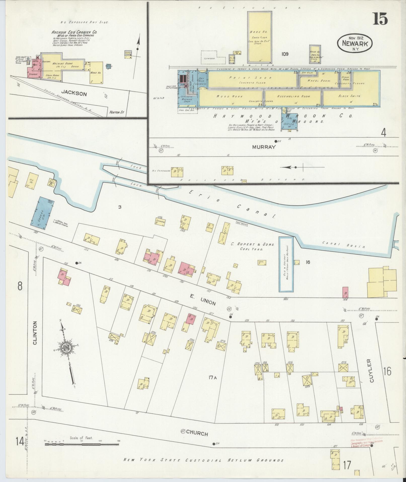 Sanborn Fire Insurance Map from Newark, Wayne County, New York (1912), Sheet #0015 - Complete Map Set gallery image, historic Sanborn map, vintage wall art, New York New York