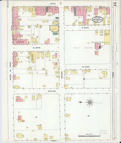 Sanborn Fire Insurance Map from Augusta, Bracken County, Kentucky (1909), Sheet #0002 - Complete Map Set gallery image, historic Sanborn map, vintage wall art, Kentucky Kentucky