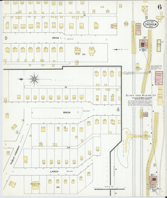 Sanborn Fire Insurance Map from Chisholm, Saint Louis County, Minnesota (1909), Sheet #0006 - Historic Sanborn Fire Insurance Map Print, vintage old map wall art, antique decor, genealogy gift, Minnesota Minnesota map