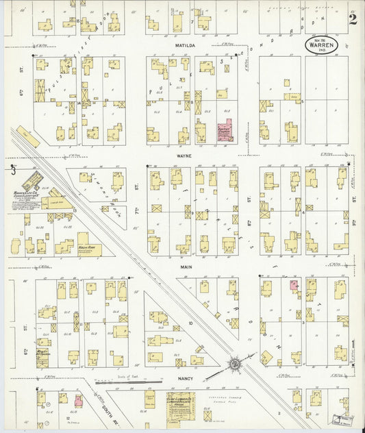 Sanborn Fire Insurance Map from Warren, Huntington County, Indiana (1911), Sheet #0002 - Historic Sanborn Fire Insurance Map Print, vintage old map wall art, antique decor, genealogy gift, Indiana Indiana map