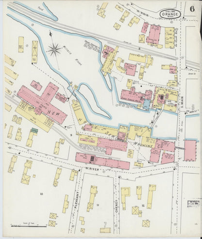 Sanborn Fire Insurance Map from Orange, Franklin County, Massachusetts (1895), Sheet #0006 - Complete Map Set gallery image, historic Sanborn map, vintage wall art, Massachusetts Massachusetts