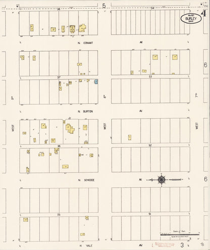 Sanborn Fire Insurance Map from Burley, Cassia County, Idaho (1921), Sheet #0004 - Complete Map Set gallery image, historic Sanborn map, vintage wall art, Idaho Idaho