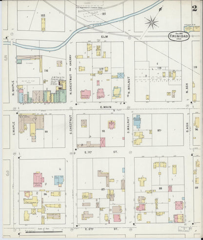 Sanborn Fire Insurance Map from Trinidad, Las Animas County, Colorado (1895), Sheet #0002 - Complete Map Set gallery image, historic Sanborn map, vintage wall art, Colorado Colorado