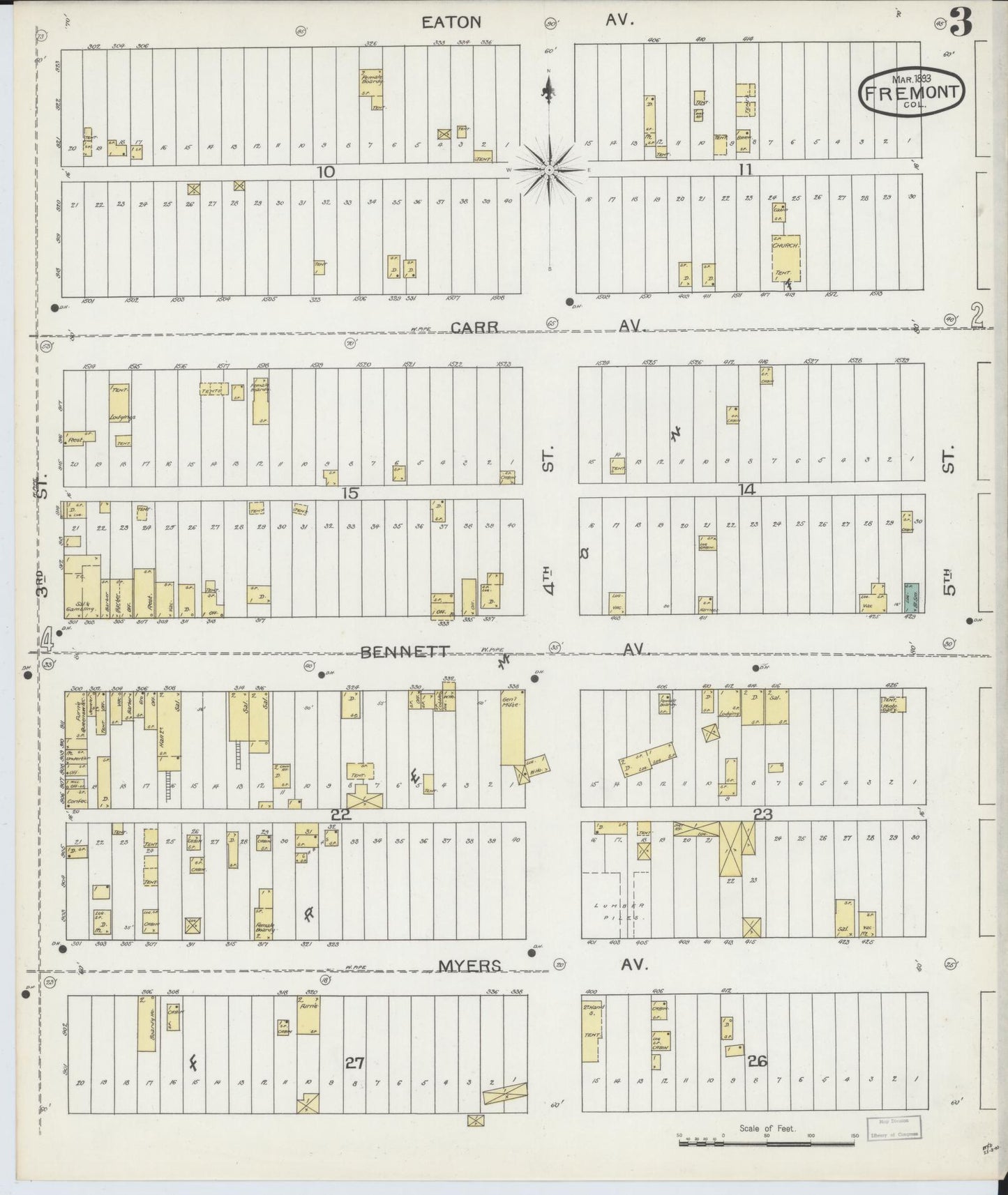 Sanborn Fire Insurance Map from Cripple Creek, El Paso County, Colorado (1893), Sheet #0003 - Complete Map Set gallery image, historic Sanborn map, vintage wall art, Colorado Colorado