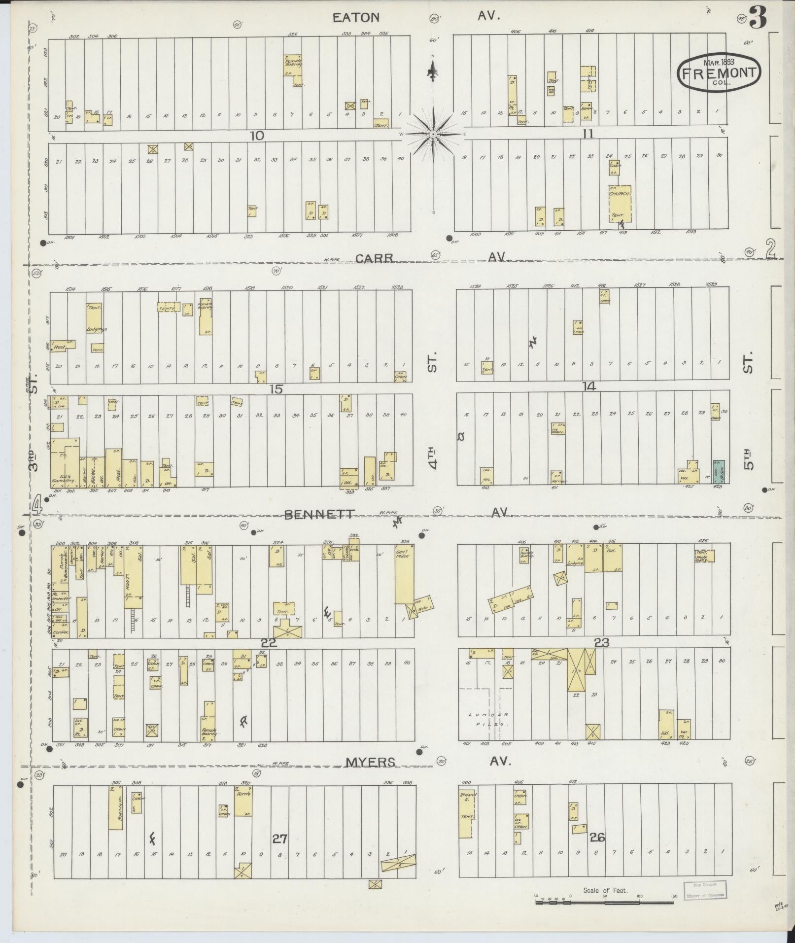 Sanborn Fire Insurance Map from Cripple Creek, El Paso County, Colorado (1893), Sheet #0003 - Complete Map Set gallery image, historic Sanborn map, vintage wall art, Colorado Colorado