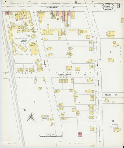 Sanborn Fire Insurance Map from Englewood, Bergen County, New Jersey (1902), Sheet #0003 - Complete Map Set gallery image, historic Sanborn map, vintage wall art, New Jersey New Jersey