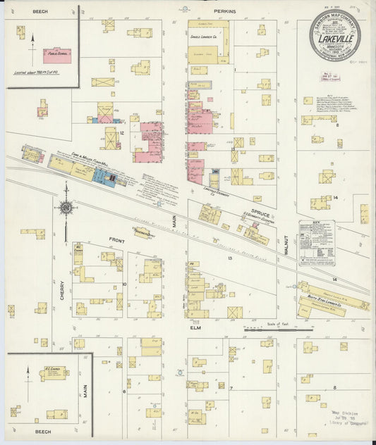 Sanborn Fire Insurance Map from Lakeville, Dakota County, Minnesota (1910), Sheet #0001 - Historic Sanborn Fire Insurance Map Print, vintage old map wall art, antique decor, genealogy gift, Minnesota Minnesota map