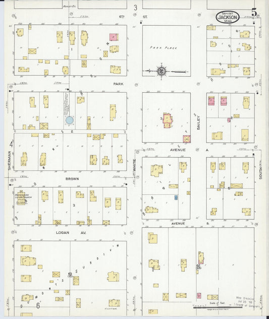 Sanborn Fire Insurance Map from Jackson, Jackson County, Minnesota (1917), Sheet #0005 - Historic Sanborn Fire Insurance Map Print, vintage old map wall art, antique decor, genealogy gift, Minnesota Minnesota map