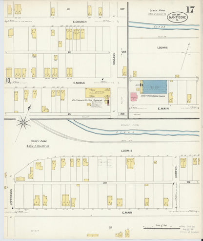 Sanborn Fire Insurance Map from Nanticoke, Luzerne County, Pennsylvania (1907), Sheet #0017 - Historic Sanborn Fire Insurance Map Print, vintage old map wall art, antique decor, genealogy gift, Pennsylvania Pennsylvania map