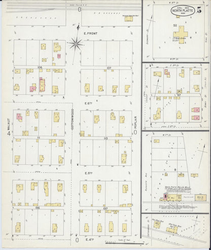 Sanborn Fire Insurance Map from North Platte, Lincoln County, Nebraska (1903), Sheet #0005 - Complete Map Set gallery image, historic Sanborn map, vintage wall art, Nebraska Nebraska