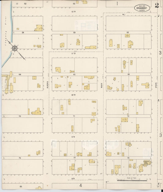 Sanborn Fire Insurance Map from Skagway, Shagway-yakutat Census Division, Alaska (1948), Sheet #0002 - Historic Sanborn Fire Insurance Map Print, vintage old map wall art, antique decor, genealogy gift, Alaska Alaska map