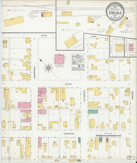 Sanborn Fire Insurance Map from Carlisle, Sullivan County, Indiana (1905), Sheet #0001 - Historic Sanborn Fire Insurance Map Print, vintage old map wall art, antique decor, genealogy gift, Indiana Indiana map