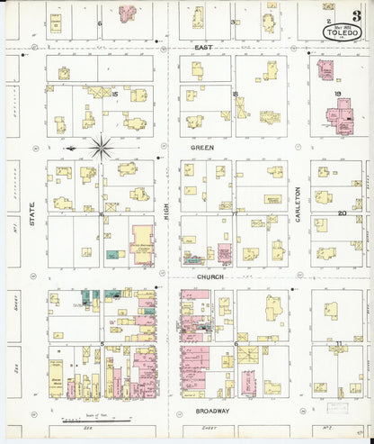 Sanborn Fire Insurance Map from Toledo, Tama County, Iowa (1892), Sheet #0003 - Historic Sanborn Fire Insurance Map Print