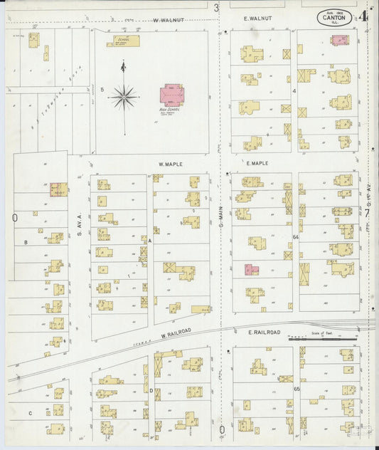 Sanborn Fire Insurance Map from Canton, Fulton County, Illinois (1902), Sheet #0004 - Historic Sanborn Fire Insurance Map Print, vintage old map wall art, antique decor, genealogy gift, Illinois Illinois map