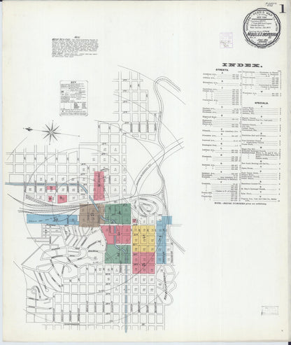 Sanborn Fire Insurance Map from Middlesboro, Bell County, Kentucky (1901), Sheet #0001 - Complete Map Set gallery image, historic Sanborn map, vintage wall art, Kentucky Kentucky