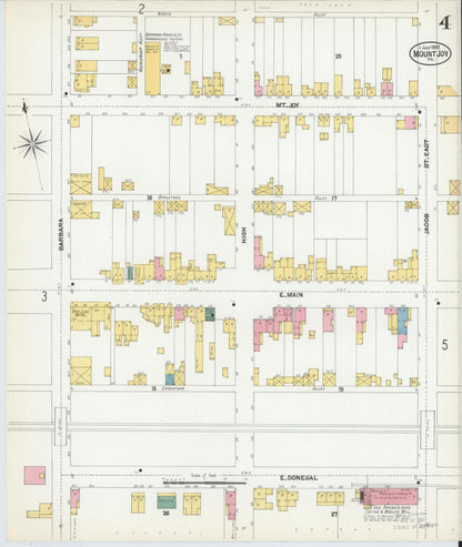 Sanborn Fire Insurance Map from Mount Joy, Lancaster County, Pennsylvania (1902), Sheet #0004 - Historic Sanborn Fire Insurance Map Print, vintage old map wall art, antique decor, genealogy gift, Pennsylvania Pennsylvania map