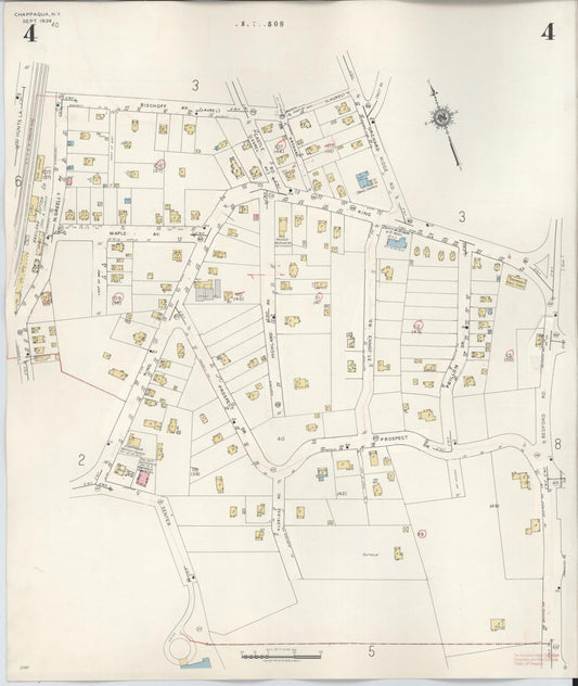 Sanborn Fire Insurance Map from Chappaqua, Westchester County, New York (1947), Sheet #0004 - Historic Sanborn Fire Insurance Map Print, vintage old map wall art, antique decor, genealogy gift, New York New York map