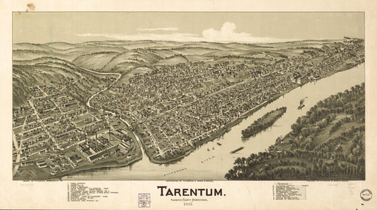 Tarentum, Allegheny County, Pennsylvania, 1901. (1901) – Historic Bird’s-Eye View Panorama Print