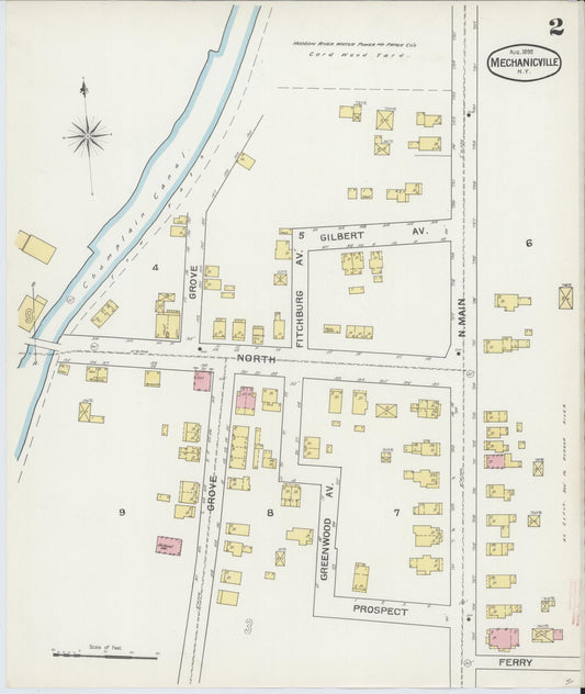 Sanborn Fire Insurance Map from Mechanicville, Saratoga County, New York (1892), Sheet #0002 - Historic Sanborn Fire Insurance Map Print, vintage old map wall art, antique decor, genealogy gift, New York New York map