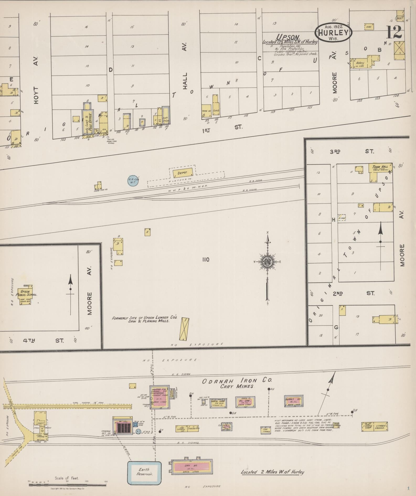 Sanborn Fire Insurance Map from Hurley, Iron County, Wisconsin (1922), Sheet #0012 - Complete Map Set gallery image, historic Sanborn map, vintage wall art, Wisconsin Wisconsin
