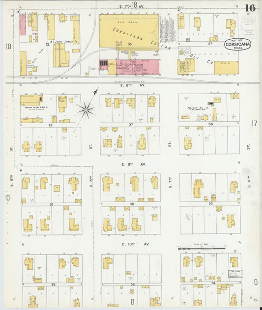 Sanborn Fire Insurance Map from Corsicana, Navarro County, Texas (1900), Sheet #0016 - Historic Sanborn Fire Insurance Map Print, vintage old map wall art, antique decor, genealogy gift, Texas Texas map