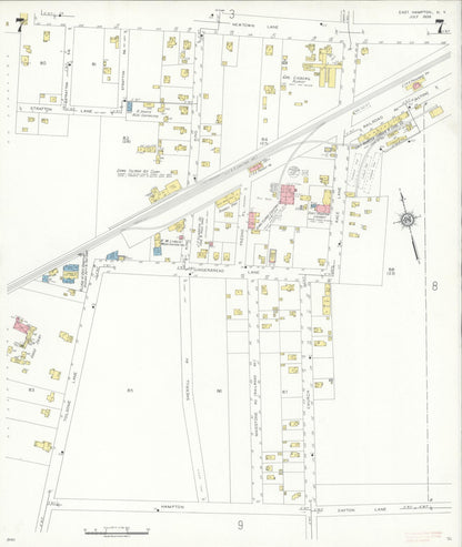 Sanborn Fire Insurance Map from Easthampton, Suffolk County, New York (1936), Sheet #0007 - Historic Sanborn Fire Insurance Map Print, vintage old map wall art, antique decor, genealogy gift, New York New York map