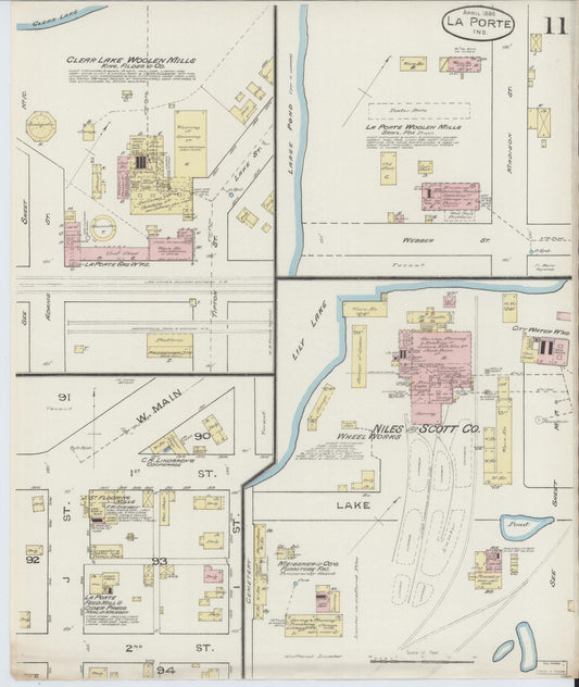 Sanborn Fire Insurance Map from La Porte, La Porte County, Indiana (1886), Sheet #0011 - Historic Sanborn Fire Insurance Map Print, vintage old map wall art, antique decor, genealogy gift, Indiana Indiana map