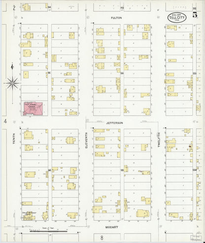Sanborn Fire Insurance Map from Tell City, Perry County, Indiana (1909), Sheet #0005 - Complete Map Set gallery image, historic Sanborn map, vintage wall art, Indiana Indiana