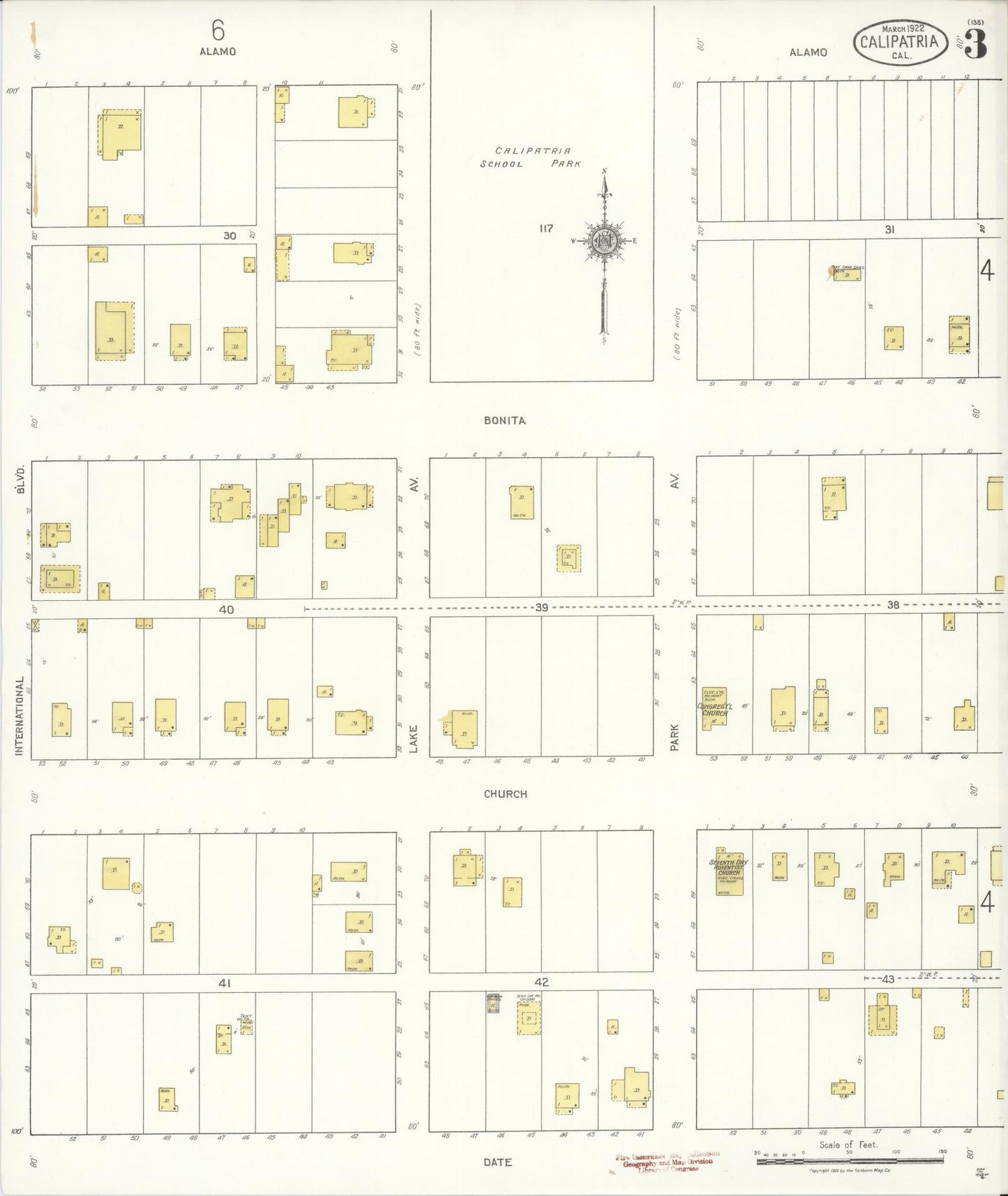 Sanborn Fire Insurance Map from Calipatria, Imperial County, California (1922), Sheet #0003 - Historic Sanborn Fire Insurance Map Print, vintage old map wall art, antique decor, genealogy gift, California California map