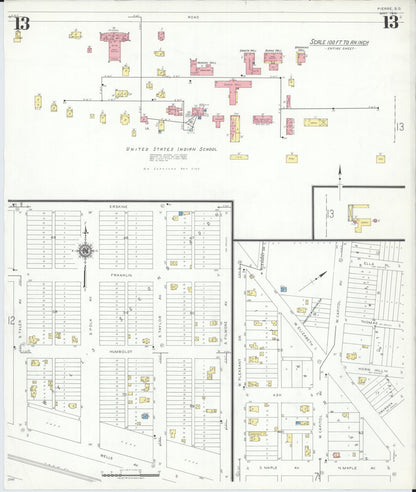 Sanborn Fire Insurance Map from Pierre, Hughes County, South Dakota (1941), Sheet #0013 - Complete Map Set gallery image, historic Sanborn map, vintage wall art, South Dakota South Dakota