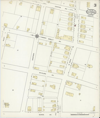 Sanborn Fire Insurance Map from Old Forge, Lackawanna County, Pennsylvania (1914), Sheet #0003 - Historic Sanborn Fire Insurance Map Print, vintage old map wall art, antique decor, genealogy gift, Pennsylvania Pennsylvania map