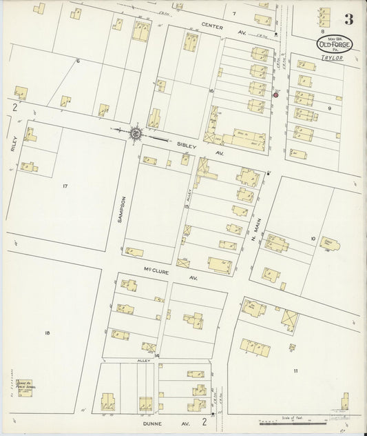 Sanborn Fire Insurance Map from Old Forge, Lackawanna County, Pennsylvania (1914), Sheet #0003 - Historic Sanborn Fire Insurance Map Print, vintage old map wall art, antique decor, genealogy gift, Pennsylvania Pennsylvania map