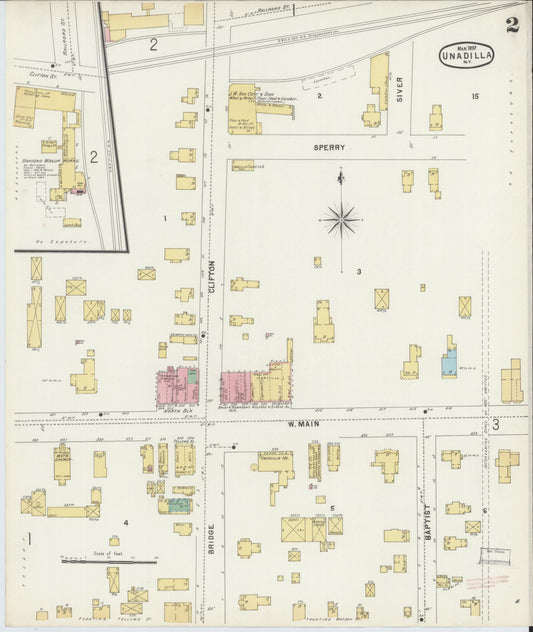 Sanborn Fire Insurance Map from Unadilla, Otsego County, New York (1897), Sheet #0002 - Historic Sanborn Fire Insurance Map Print, vintage old map wall art, antique decor, genealogy gift, New York New York map