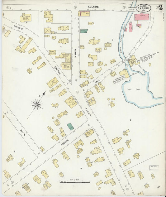 Sanborn Fire Insurance Map from Parish, Oswego County, New York (1906), Sheet #0002 - Historic Sanborn Fire Insurance Map Print, vintage old map wall art, antique decor, genealogy gift, New York New York map