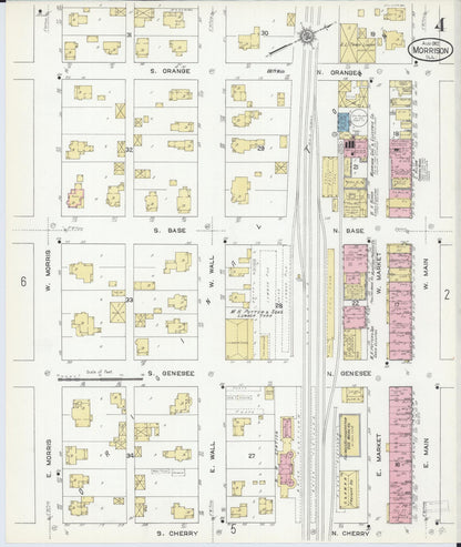 Sanborn Fire Insurance Map from Morrison, Whiteside County, Illinois (1912), Sheet #0004 - Historic Sanborn Fire Insurance Map Print, vintage old map wall art, antique decor, genealogy gift, Illinois Illinois map