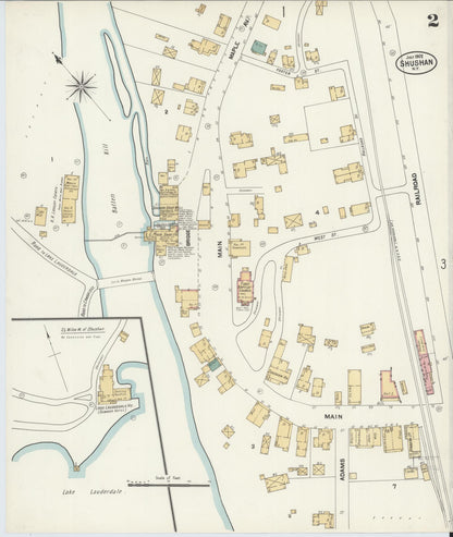 Sanborn Fire Insurance Map from Shushan, Washington County, New York (1902), Sheet #0002 - Complete Map Set gallery image, historic Sanborn map, vintage wall art, New York New York