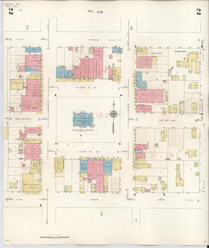 Sanborn Fire Insurance Map from Goliad, Goliad County, Texas (1944), Sheet #0002 - Historic Sanborn Fire Insurance Map Print, vintage old map wall art, antique decor, genealogy gift, Texas Texas map