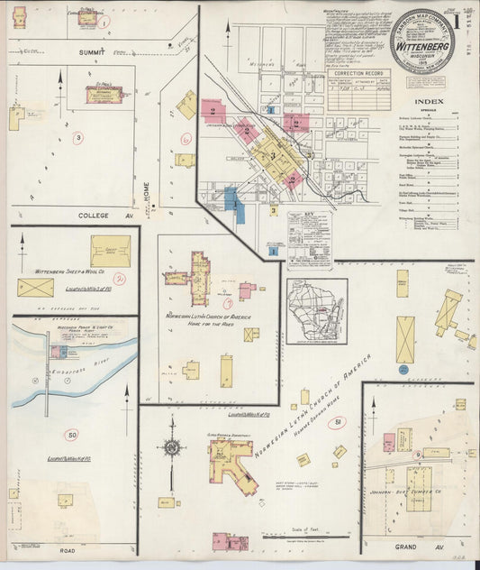 Sanborn Fire Insurance Map from Wittenberg, Shawano County, Wisconsin (1939), Sheet #0001 - Complete Map Set gallery image, historic Sanborn map, vintage wall art, Wisconsin Wisconsin
