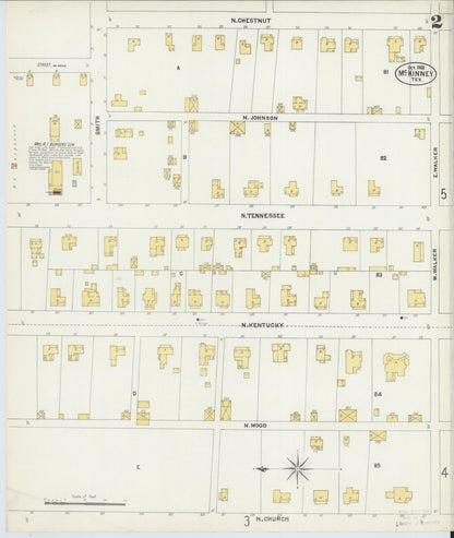 Sanborn Fire Insurance Map from McKinney, Collin County, Texas (1902), Sheet #0002 - Complete Map Set gallery image, historic Sanborn map, vintage wall art, Texas Texas