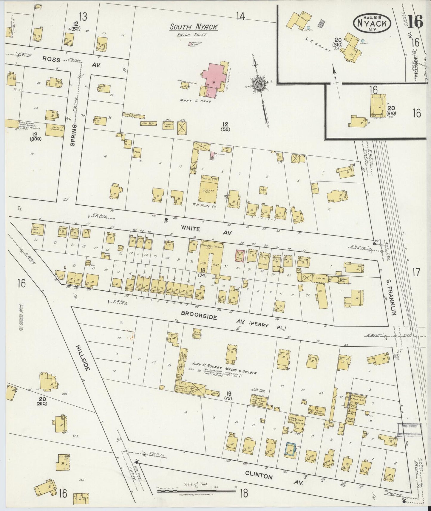 Sanborn Fire Insurance Map from Nyack, Rockland County, New York. (1919), Sheet #0016