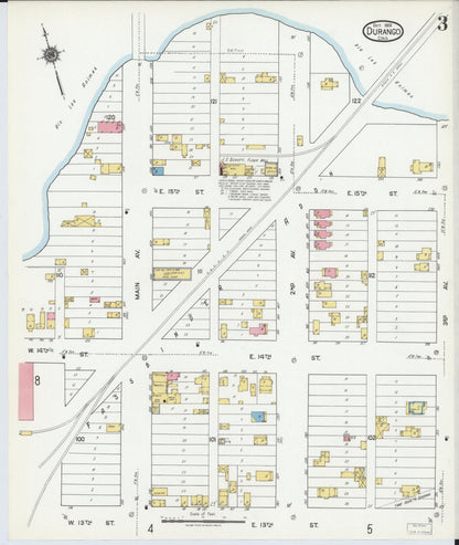 Sanborn Fire Insurance Map from Durango, La Plata County, Colorado (1919), Sheet #0003 - Complete Map Set gallery image, historic Sanborn map, vintage wall art, Colorado Colorado