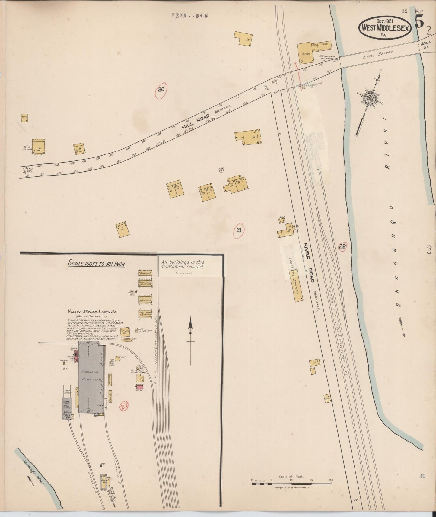 Sanborn Fire Insurance Map from West Middlesex, Mercer County, Pennsylvania (1937), Sheet #0005 - Complete Map Set gallery image, historic Sanborn map, vintage wall art, Pennsylvania Pennsylvania