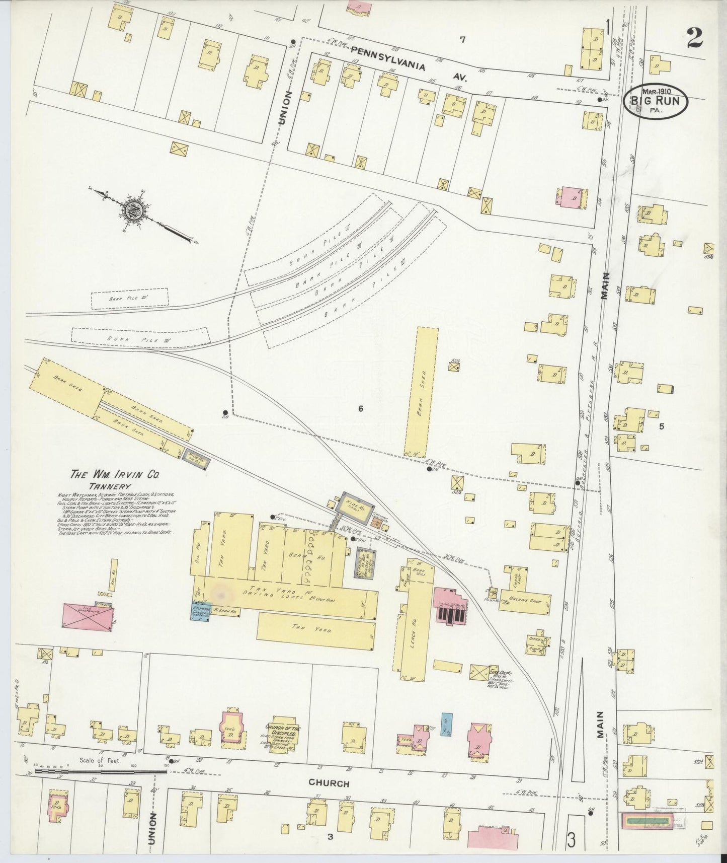 Sanborn Fire Insurance Map from Big Run, Jefferson County, Pennsylvania (1910), Sheet #0002 - Historic Sanborn Fire Insurance Map Print, vintage old map wall art, antique decor, genealogy gift, Pennsylvania Pennsylvania map