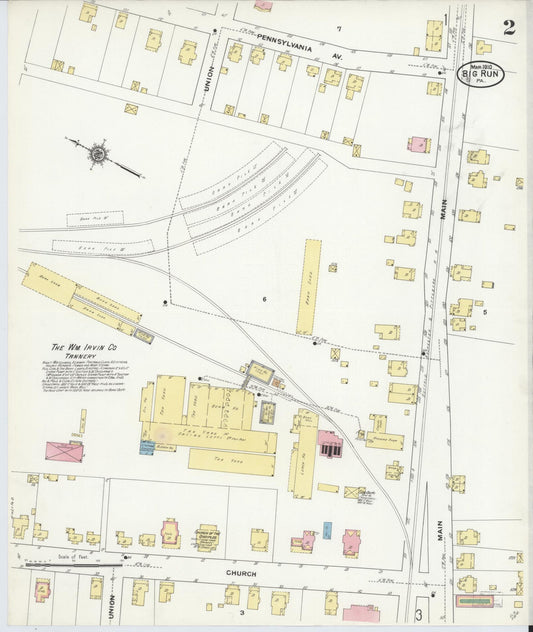 Sanborn Fire Insurance Map from Big Run, Jefferson County, Pennsylvania (1910), Sheet #0002 - Historic Sanborn Fire Insurance Map Print, vintage old map wall art, antique decor, genealogy gift, Pennsylvania Pennsylvania map