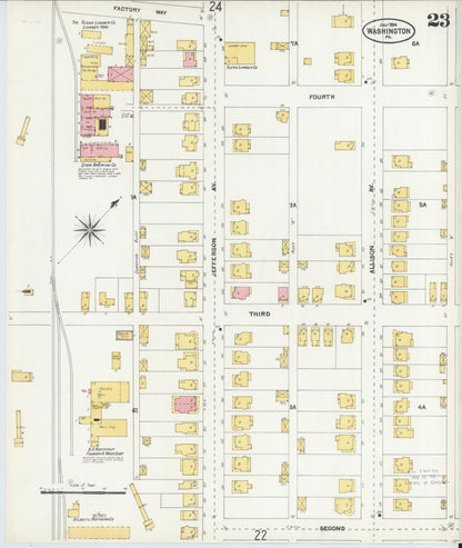 Sanborn Fire Insurance Map from Washington, Washington County, Pennsylvania (1904), Sheet #0023 - Complete Map Set gallery image, historic Sanborn map, vintage wall art, Sanborn Fire Insurance Map from Washington Washington