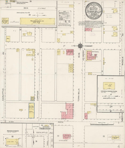 Sanborn Fire Insurance Map from Terra Bella, Tulare County, California. (1912) – Historic Sanborn Fire Insurance Map Print